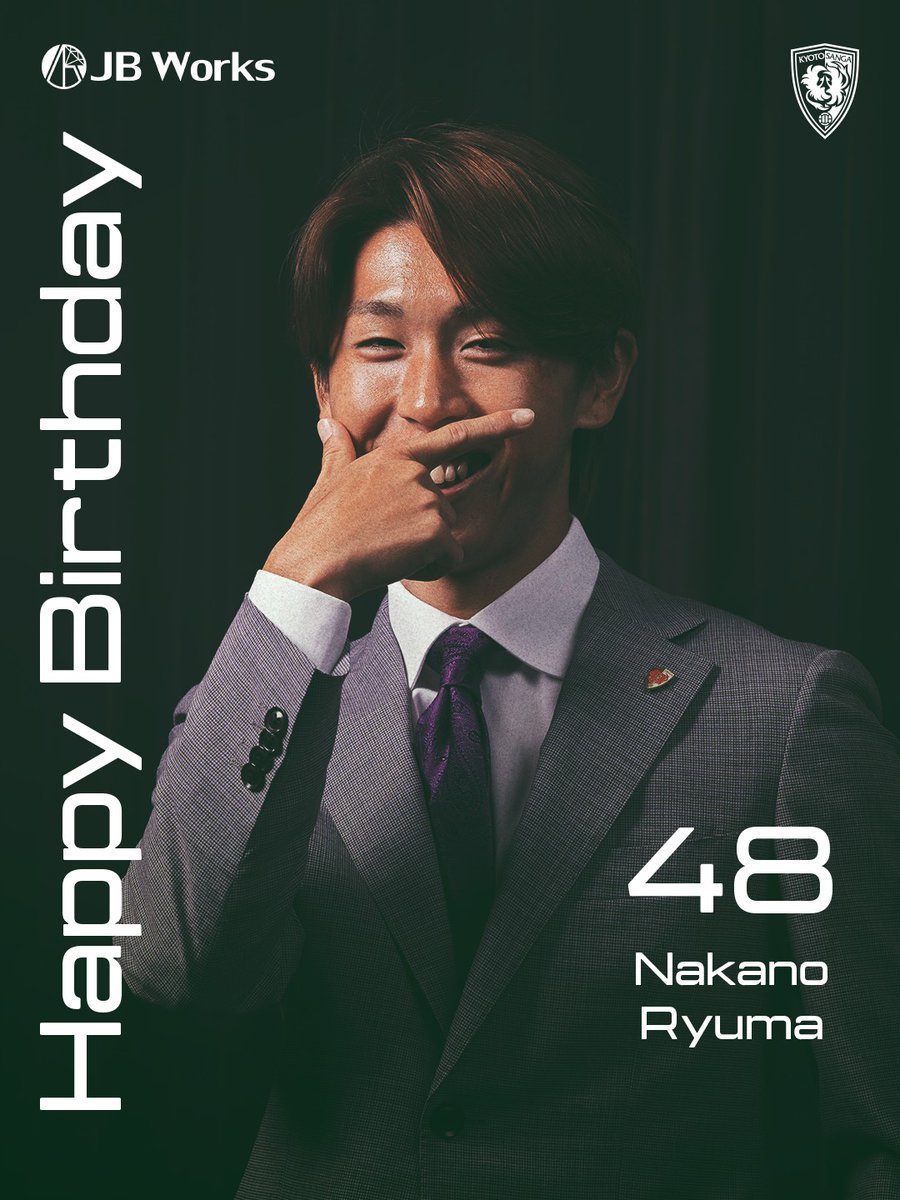 sangafc's tweet photo. 🎂HAPPY BIRTHDAY🎂
 
 本日10月6日は #中野瑠馬 選手の24歳の誕生日です🎉
リュウマ、お誕生日おめでとう😊
 
#sanga #京都サンガ
@JBWorksInc1 https://t.co/600IAersRj