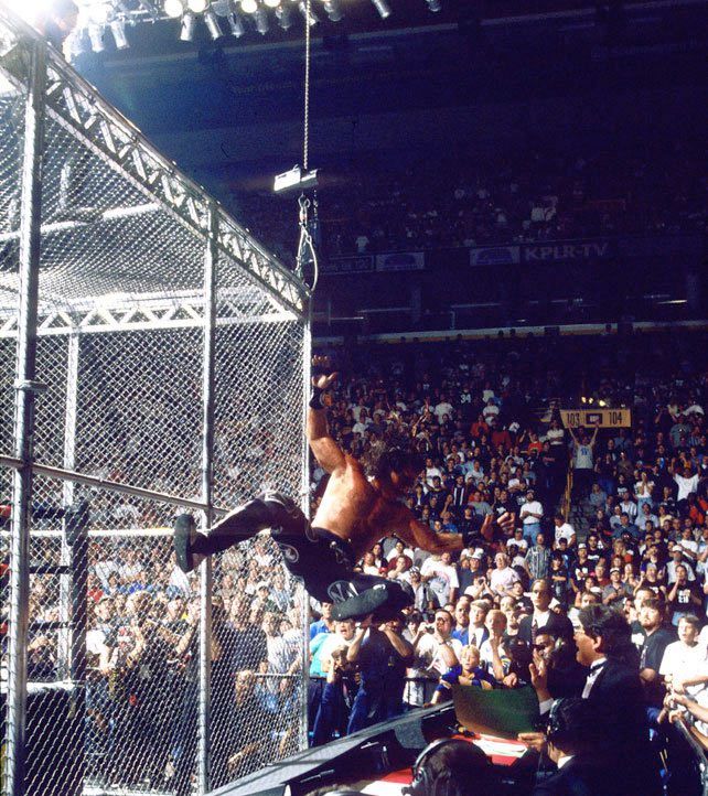 WWFWrestling1's tweet photo. On this day in 1997: The first WWF "Hell in a Cell" match took place at Badd Blood: In Your House 18! #WWF #WWE #Undertaker #ShawnMichaels https://t.co/z8kYA8PBL9