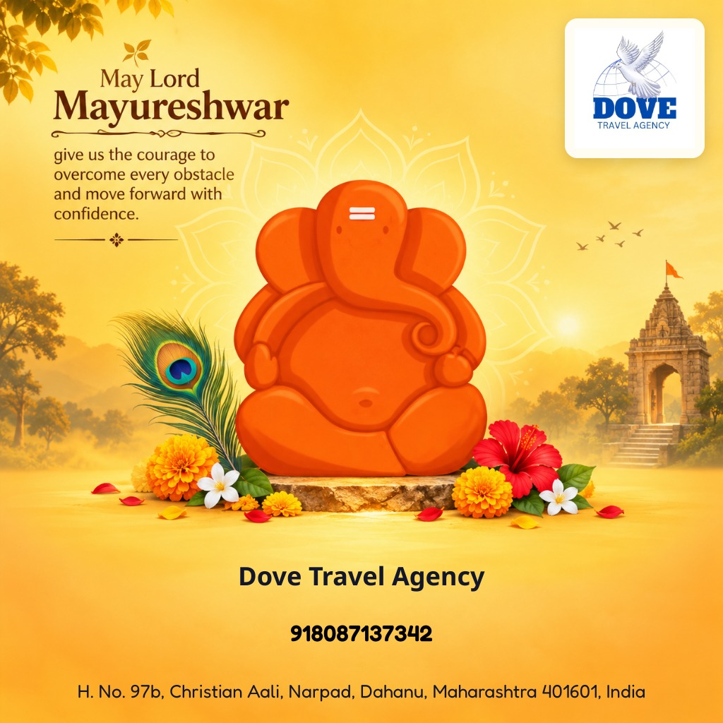 Patiton19's tweet photo. Explore spiritual journeys with Dove Travel Agency in Dahanu. Visit Lord Mayureshwar and celebrate Ganpati 2026 with unforgettable international tours. https://t.co/7wmxTFhhH1