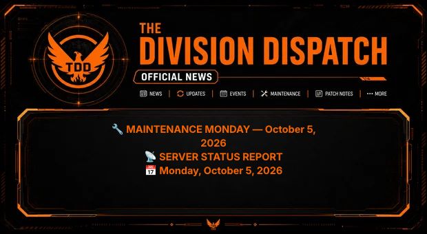 MAINTENANCE MONDAY — SERVER STATUS REPORT Monday, 5 October 2026 All ...