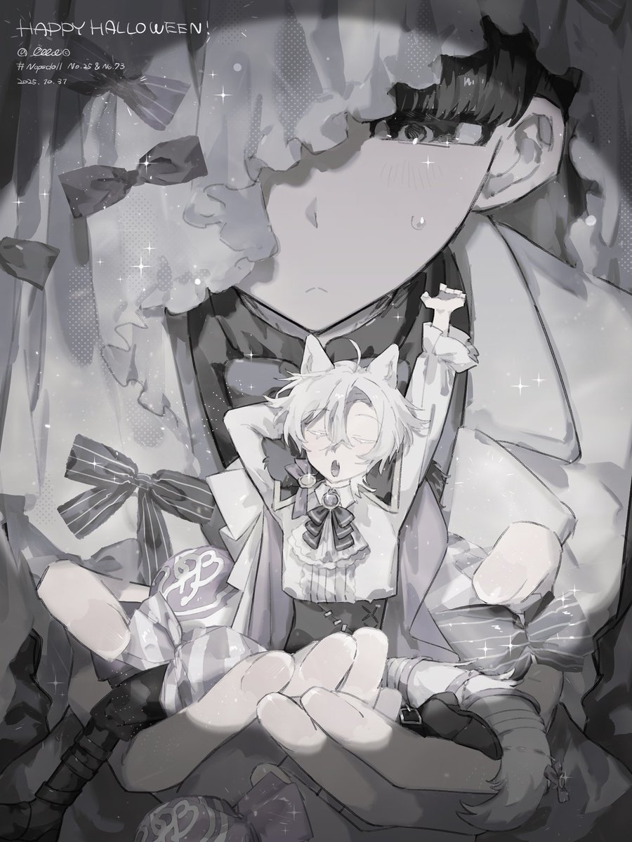illd02's tweet photo. 過去絵で誤魔化そうのターン（2025ハロウィン🐺👻） https://t.co/JkxwWXGfxb