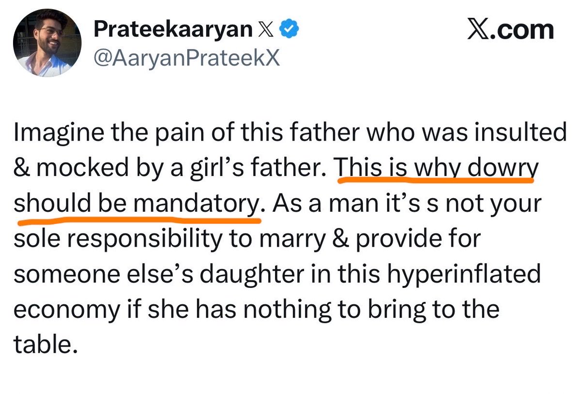 sarphiribalika_'s tweet photo. Men will come up with baseless excuses to justify dowry, but play the victim when it comes to alimony. https://t.co/5mvSt7cJXQ
