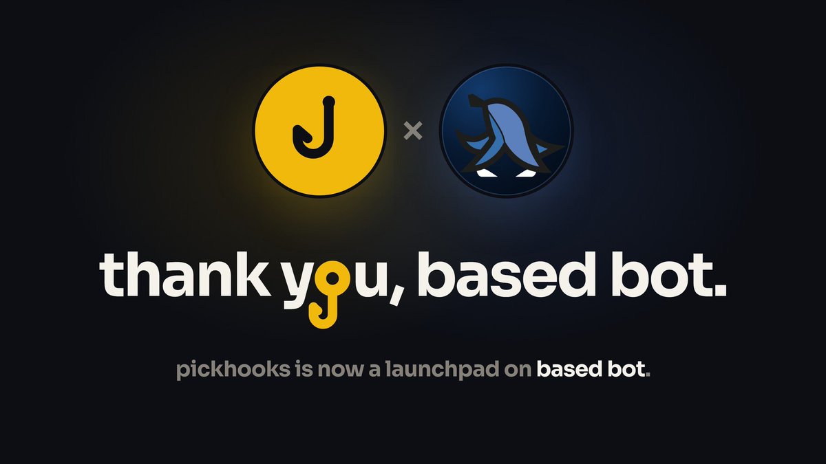 pickhooks's tweet photo. thank you @BasedBot.

pickhooks is now a launchpad on based bot. open the bsc launchpads, pick pickhooks, and every coin from the pad is right there, next to flap and https://t.co/lRvglRd2Ui.

a big thank you to the whole based bot team. you took in a pad that is only days old, and you did it fast. that means a lot to us.

coins with hooks, now one click away.
https://t.co/6wVxuSrraW