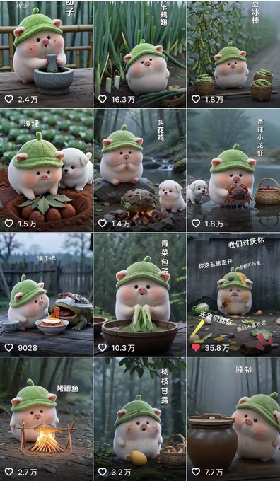 AudBall247's tweet photo. 猪呆呆， 
最近被这个刷屏了，跟那个菜花小猪一样啊， 
不到半个月就收获百万点赞，太火热了，随便一个视频都是过万点赞，去看视频就知道了 
真的特别meme，发射！🔥🔥 https://t.co/KZdaAKUAkQ