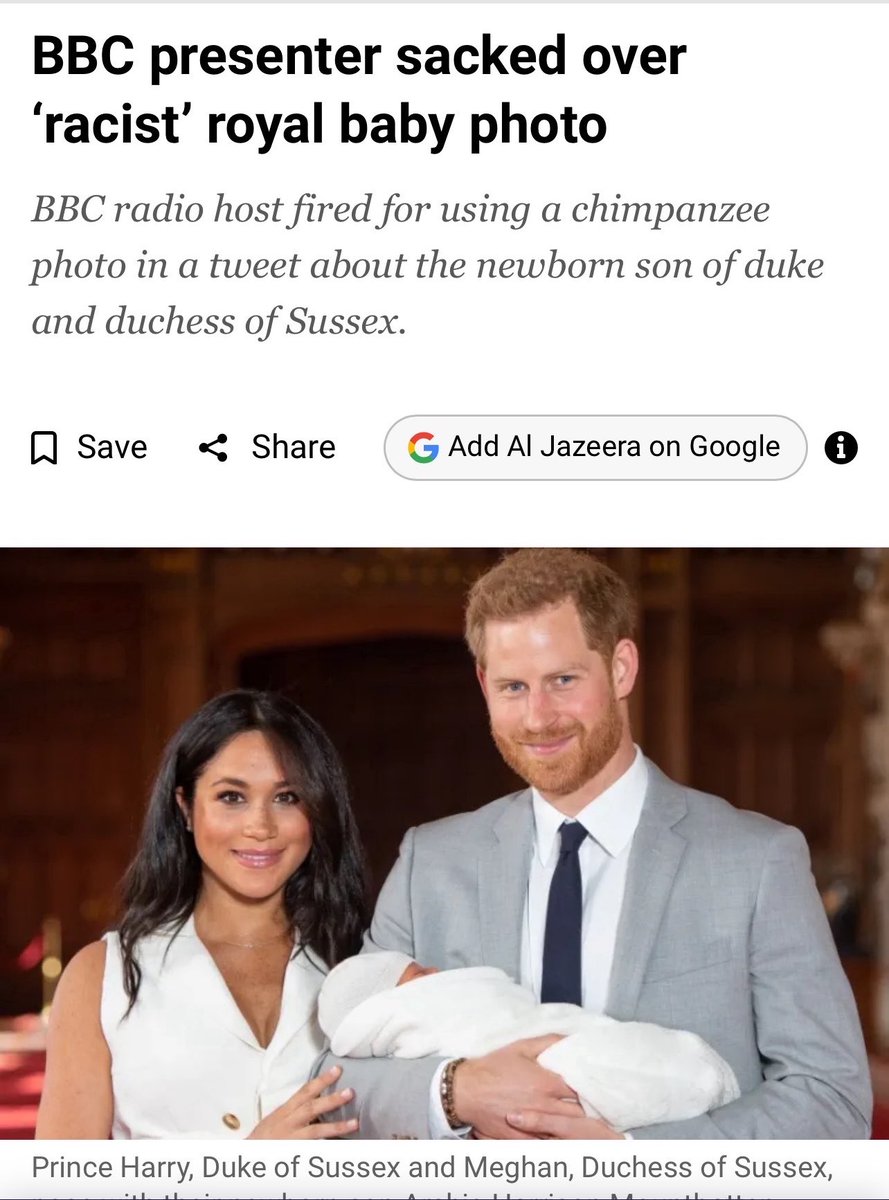 sussexopulence's tweet photo. Before Harry &amp; Meghan’s interview with Oprah, on 3/7/21. Their Baby was compared to a Chimp. Meghan portrayed as a Gang member. Her cookbook is linked to 19 terror suspect ‘Jihadi’ She was called uppity, &amp; that Britain prefers true royalty, if this is not RACISM, then what is it? https://t.co/wEXXPZikZf