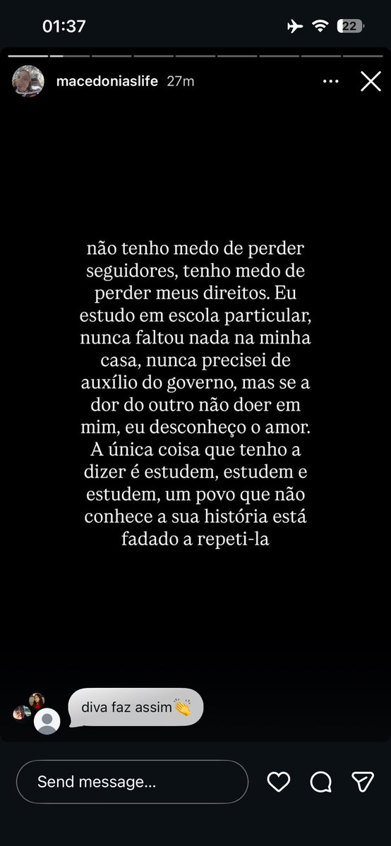 ravensnthorns's tweet photo. simplesmente a liz macedo nos stories https://t.co/XVVHBJVowW