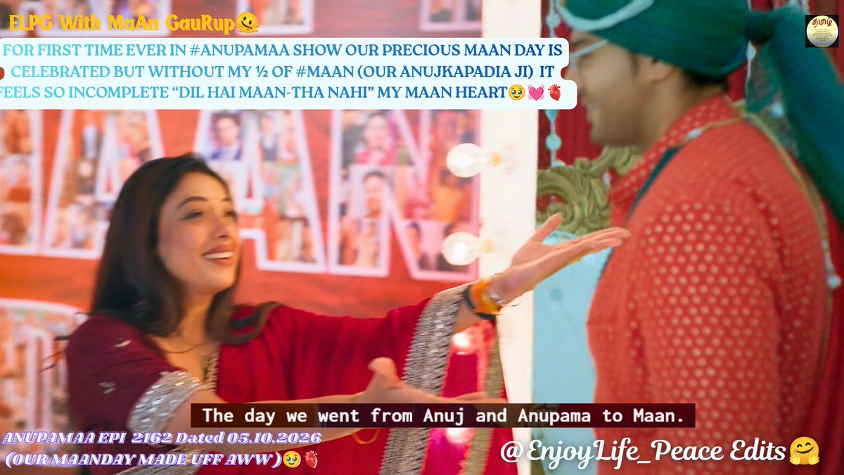 EnjoyLife_Peace's tweet photo. OhMyGod Tday #MaAnDay is More Spl Overwhelmed as Its 1st #MaAnDay with 1stEver #MaAnDay Celebration in #Anupamaa 🥹🥰
WE MAAN YOU FOREVER 😘
EachEvery Our #MaAn #AnujKapadia #Anupama Scenes with Pure Love Deep🫀touching #AnujkiAnu 's #MaAn Emotion Narration of #MaAn 's Eternity💓 https://t.co/hMxIg41rQJ