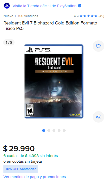 MichiOfertasCL's tweet photo. CYBERDAY MERCADO LIBRE: Resident Evil 7 Biohazard Gold Edition Formato Físico Ps5 por $29.990!

Link directo: https://t.co/FN2tpkKQjT

#cyber #cyberday #ofertas #mercadolibre https://t.co/gduxtNPM1n