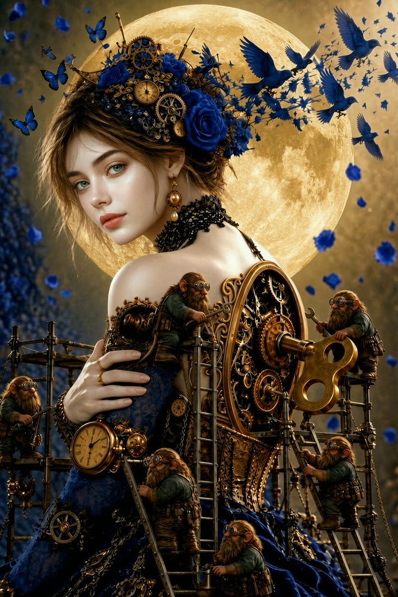 ChaosQueen_PC's tweet photo. Broken Beauty ✨️💔

Creative Art Challenge 

“Broken yet patient, she waits for them to fix it.”

#AIArt #DigitalArtWork #Clockwork https://t.co/2nCpdv4yjP