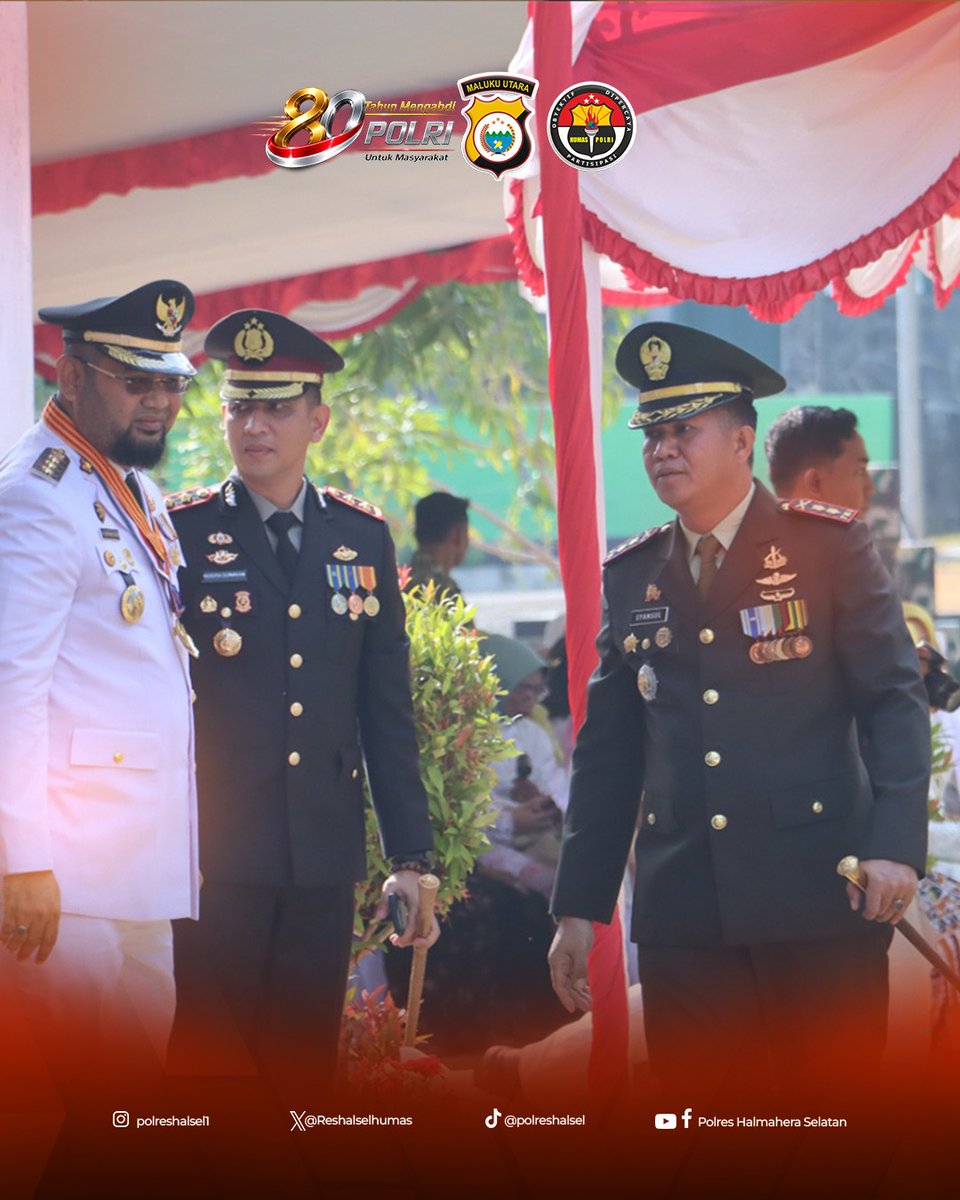 Reshalselhumas's tweet photo. Kapolres Halmahera Selatan AKBP Hendra Gunawan, S.H., S.I.K., M.M., menghadiri Upacara Peringatan HUT ke-81 Tentara Nasional Indonesia (TNI) yang digelar di Lapangan Makodim 1509 Labuha, Kabupaten Halmahera Selatan. https://t.co/Bvd8wIScUl