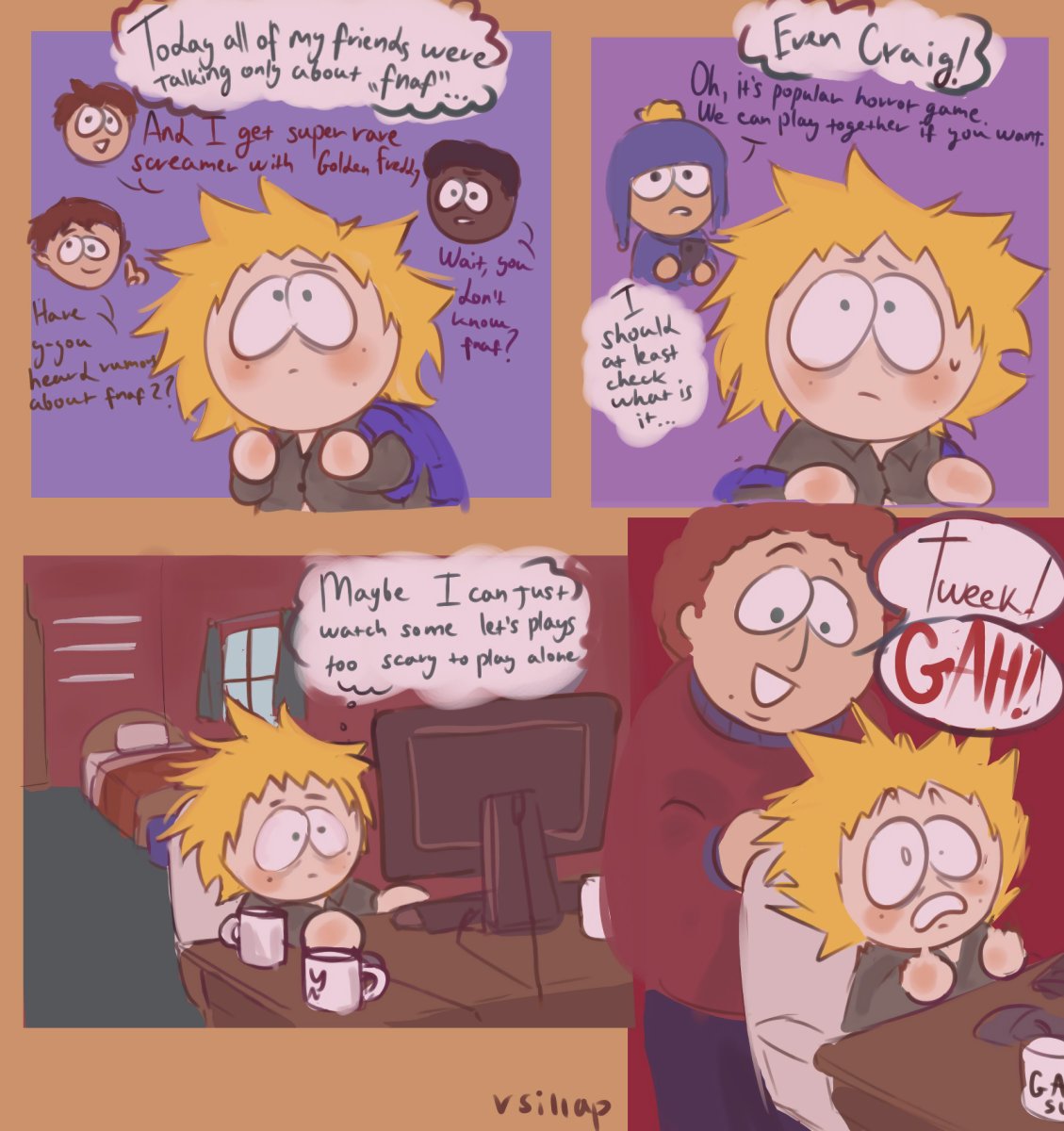 vsillap's tweet photo. tweek and fnaf

#southpark
#southparkfanart https://t.co/hOtgrCFgFE