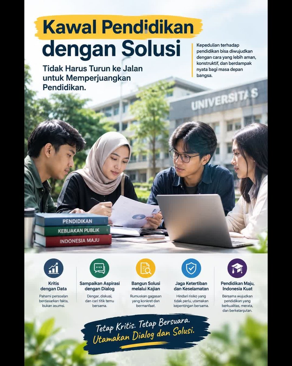 Kirei996's tweet photo. Sampaikan aspirasi dengan dialog dan kajian. Pendidikan maju, Indonesia kuat! https://t.co/ZsajcSJC4K
