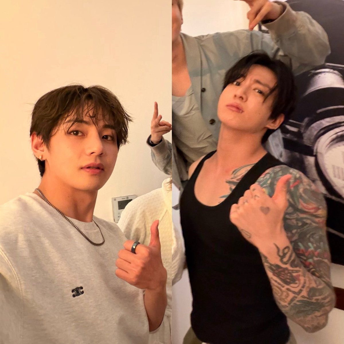 begativee's tweet photo. @user3738472847 @residentevxn don’t make me laugh wh0rehyung stan. rathyung looks smelly and vgly as always, while jungkook looks hot af https://t.co/4EBs06xoYo
