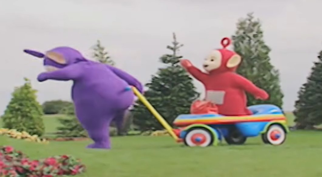 NepleSun's tweet photo. Fun fact: Po is stronger than Tinky Winky, as seen in the episode "Game Drive" Tinky was unable to pull trolley with Po on it but the exact opposite happened when it's Po turn, meaning that if Po fight back infected Tinky he would've got folded immediately https://t.co/oS6vyKWjwG