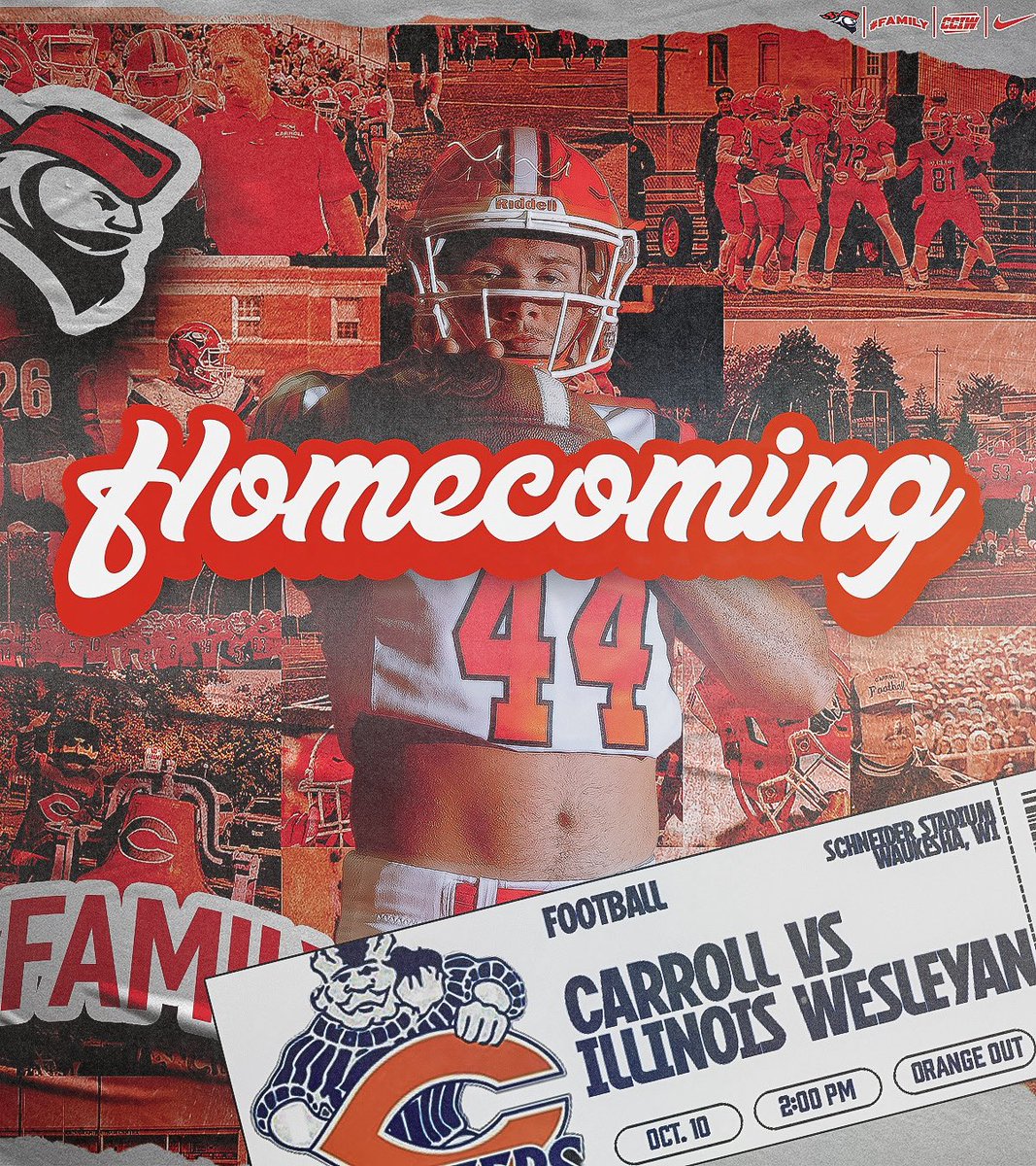 piofootball's tweet photo. Home sweet homecoming!

🆚 Illinois Wesleyan
🏟️ Schneider
🗓️ Oct. 10
🕰️ 2:00 PM
📺 Stream on CCIW Network
🟠 Wear Orange!

#SaturdaysAtSchneider | #FAMILY https://t.co/jUiNfnVblI