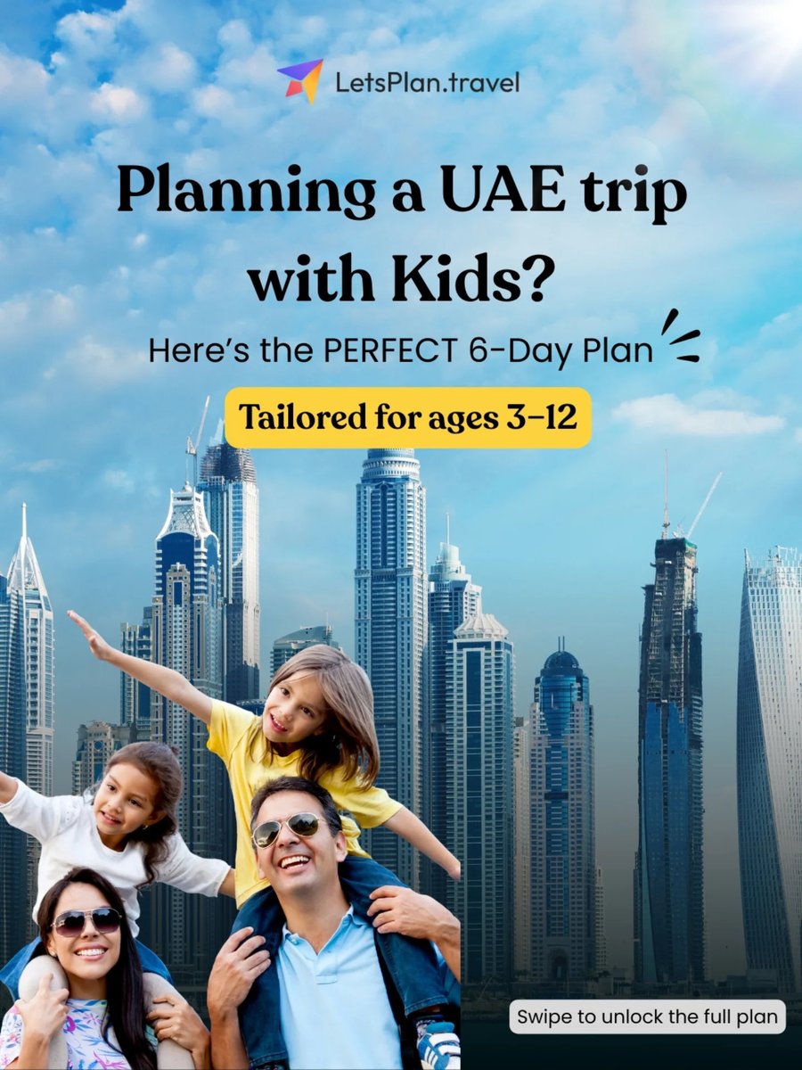UgiSanfu's tweet photo. Planning a UAE trip with kids? This 6-day Dubai and Abu Dhabi itinerary balances theme parks, beach time, sightseeing and downtime for families with children aged 3–12. Fly into Abu Dhabi, save stress and make the most of your school holiday. https://t.co/SYeTwqaU2W