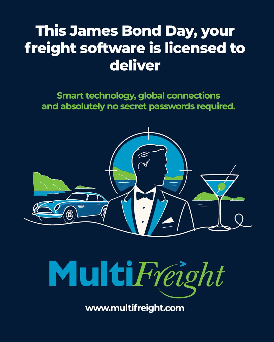 MultiFreightLTD's tweet photo. 007 may prefer gadgets, but we prefer intelligent freight technology. This James Bond Day, here’s to software that keeps operations running smoothly – no secret missions required.
https://t.co/DIPVillzto
#JamesBondDay #FreightSoftware #LogisticsTechnology #MultiFreight https://t.co/KpIx3e6HGZ