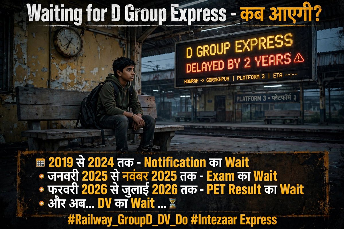 Justrohit0_1's tweet photo. 🚨 जवाब दो RRC Chairman | 5 OCT | 11 AM 🚨
PET Qualified + CCAA Ready = फिर DV List में देरी क्यों? 
@AshwiniVaishnaw
 Sir &amp; 
@RailMinIndia
, Stop this endless delay in CEN 08/2024! Release the official DV List immediately!

#CEN082024_DV_RESULT_DO https://t.co/AjUBhQyWbr