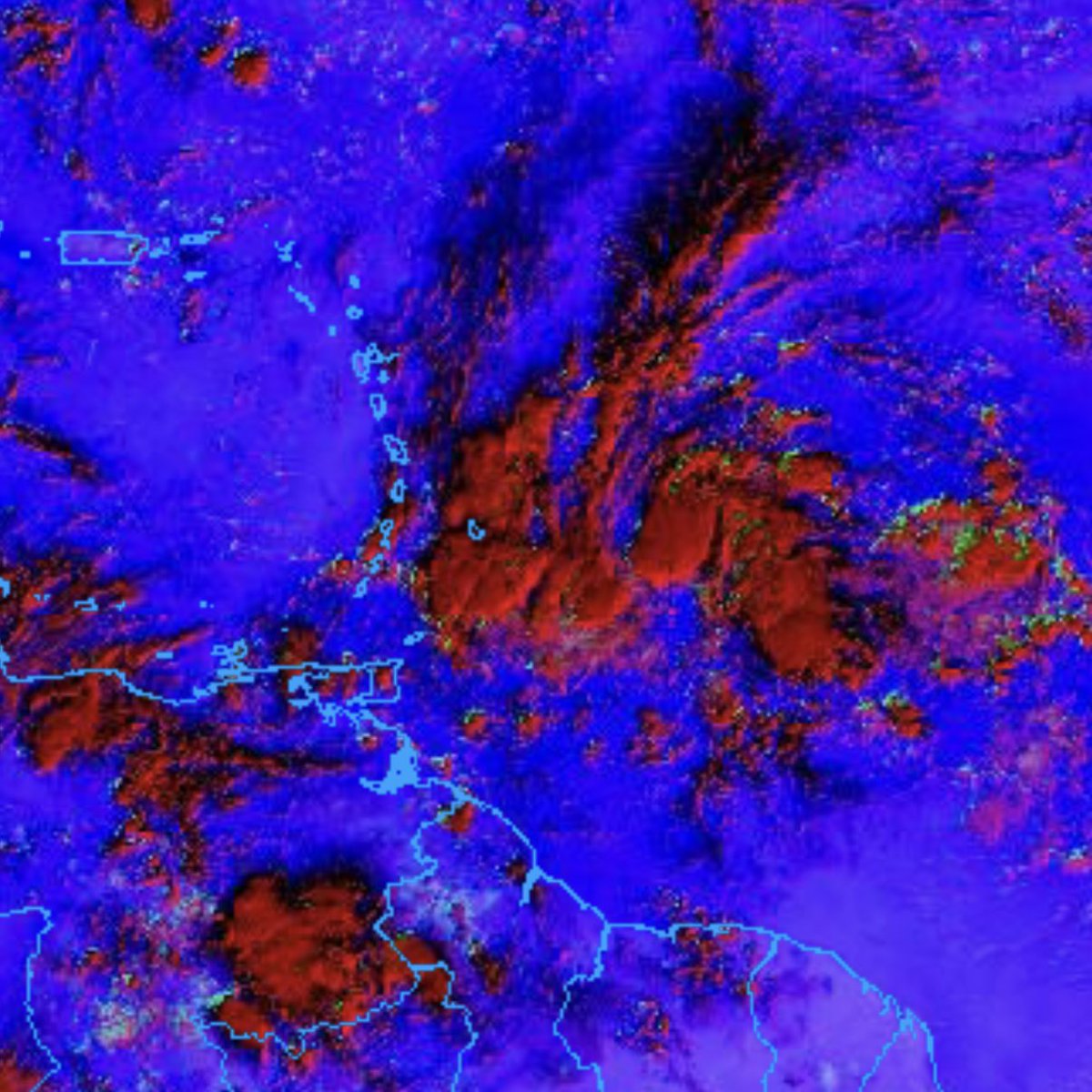 sdoppler2's tweet photo. The disturbance east of Barbados may have a part to play. Guidance suggests a Depression or Storm Force forms in the Gulf by Thu-Sat. A scenario is possible where the Caribbean wave forms a Low off the SE US. How it interacts/merges with the Gulf system will be interesting. https://t.co/FbAFStYrzf