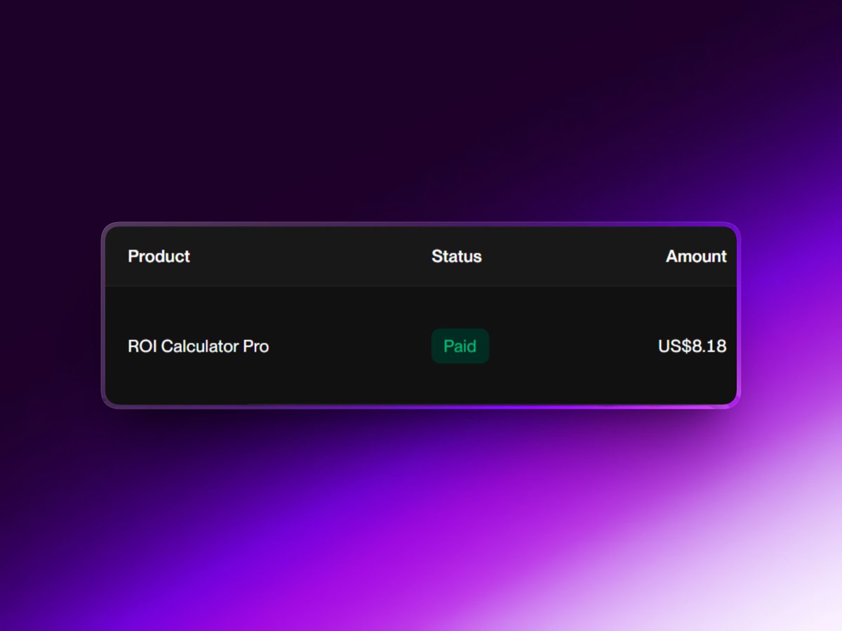 alixasssan's tweet photo. Woke up, checked my phone, and smiled.

First sale on ROI Calculator Pro. 💸

$8.18 Not much, but it proves someone out there values what I built.

Day 1 of many. 🚀

Comment "ROI" for the link. https://t.co/eAGgOjwkjZ