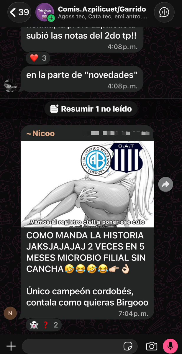 Expefutbol's tweet photo. jakajsk estoy llorando, un hincha de Belgrano se metió en todos los grupos de su facultad que pudo para poner el mismo mensaje https://t.co/kzgs8PEBlW