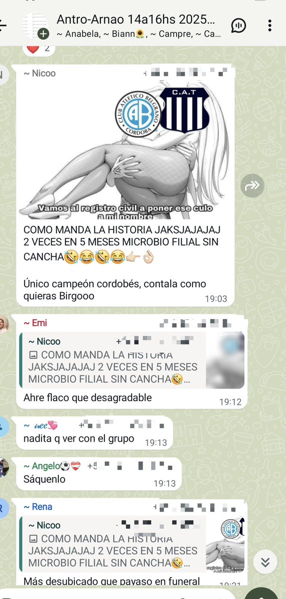 Expefutbol's tweet photo. jakajsk estoy llorando, un hincha de Belgrano se metió en todos los grupos de su facultad que pudo para poner el mismo mensaje https://t.co/kzgs8PEBlW