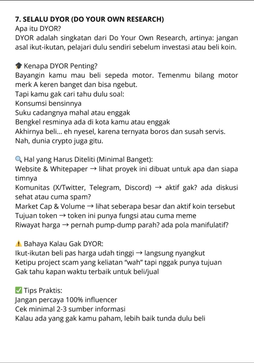 rstuv_win's tweet photo. Langkah no 7. Selalu DYOR (Do You Own Research) https://t.co/Ab5M4hAh7a