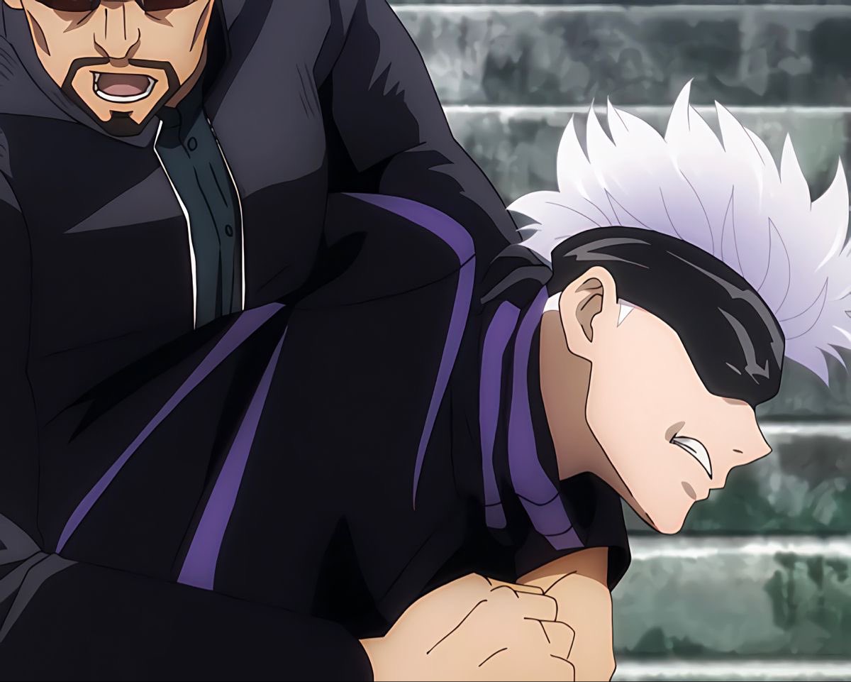 starlessatoru's tweet photo. “gojo satoru doesn’t respect anyone” yet he lets yaga scold him at the ripe old age of 28 https://t.co/oJnIqtmORA