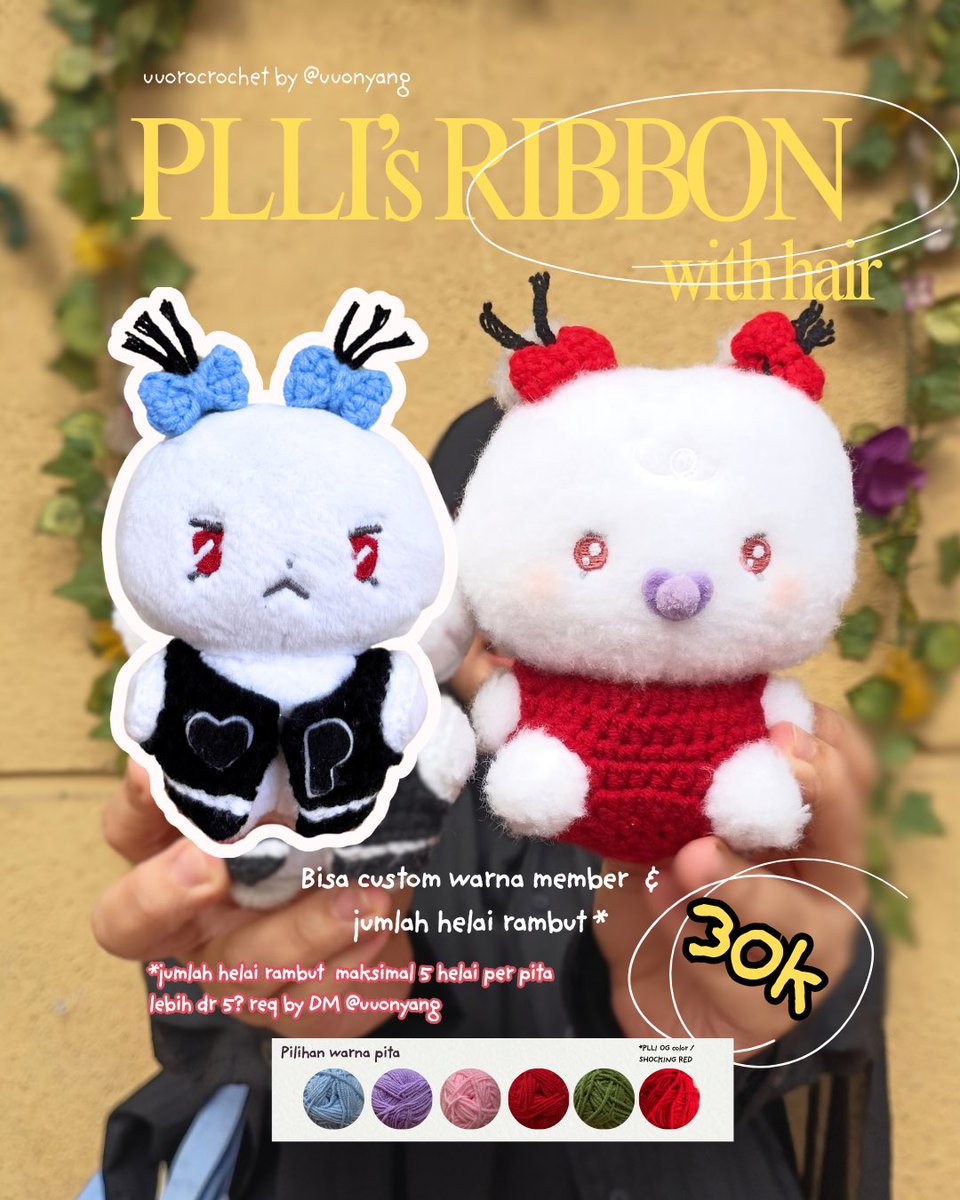 uuonyang's tweet photo. ✨UUOROCROCHET✨
Open PO 5 okt sampai 14 okt 2026

Catalog cek bio atau https://t.co/cXZ5eXdD58
Bisa custom sesuai yang kamu mau via DM (mention after DM)
#warungplave #customcrochet #wtsdollschlotes https://t.co/fULq02Gu3p