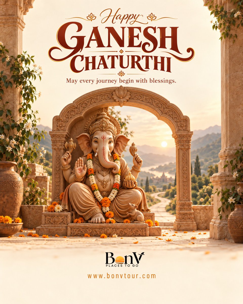 elviojesus's tweet photo. May every new journey begin with divine blessings. Wishing you and your family a Happy Ganesh Chaturthi. May Lord Ganesha clear every obstacle and guide you toward peace, happiness, and unforgettable adventures. Where will your next journey take you? https://t.co/MSZYtiRUGf
