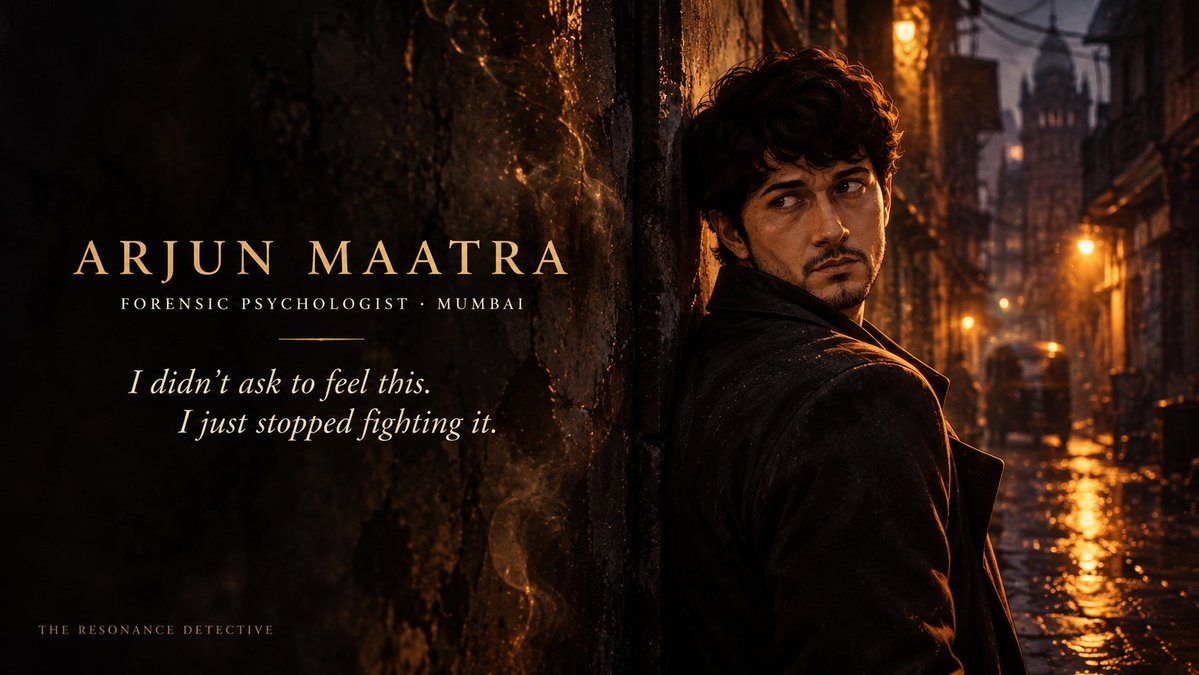 veilborne_uni's tweet photo. Meet Arjun Maatra. Forensic psychologist, Mumbai. He doesn't read crime scenes. He feels them: the last emotion every victim leaves behind.

It makes him brilliant. It's also making him disappear a little more with every case. https://t.co/DHzRHInT30