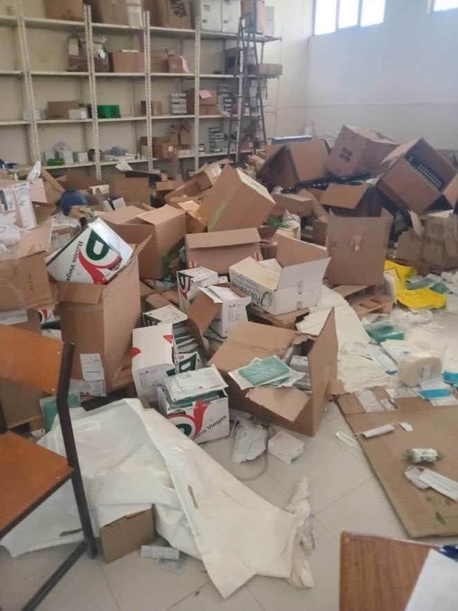 ZeraTsionWJ's tweet photo. A glimpse of the looting of Awash hospital in Mek’ele by the Genocidal ENDF and the treasonous Simret camp https://t.co/ZuX5XfYDSY