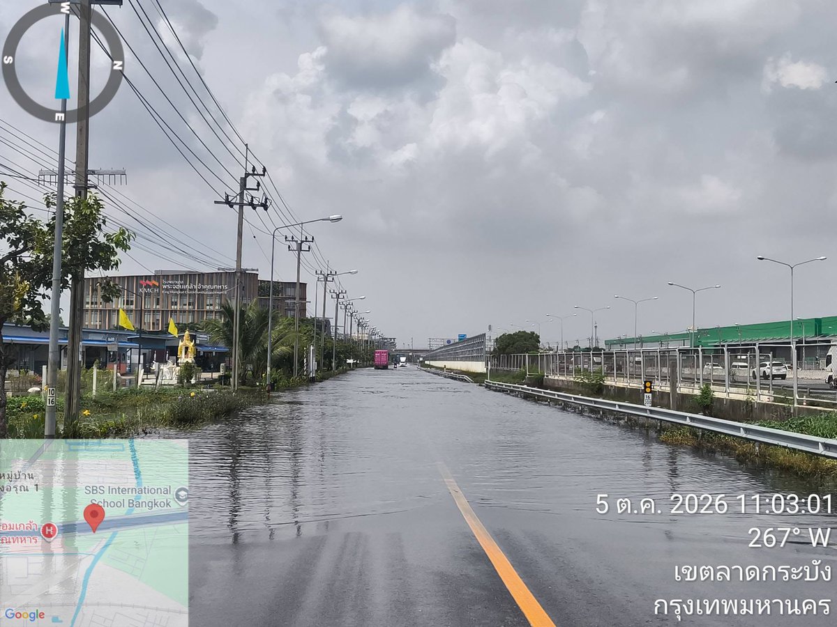 fm91trafficpro's tweet photo. 11.00 น. วันที่ 5 ต.ค.69 เส้นเลียบมอร์เตอร์เวย์ หน้า โรงพยาบาลพระจอมเกล้าเจ้าคุณทหาร รถเล็กยังไปไม่ได้ค่ะ เห็นดับไปหลายคัน อย่าเสี่ยงเลย 

เครดิต Ka Taw

#น้ำท่วม #ข่าวจราจรสวพ91 https://t.co/Ke4zKk8mL9