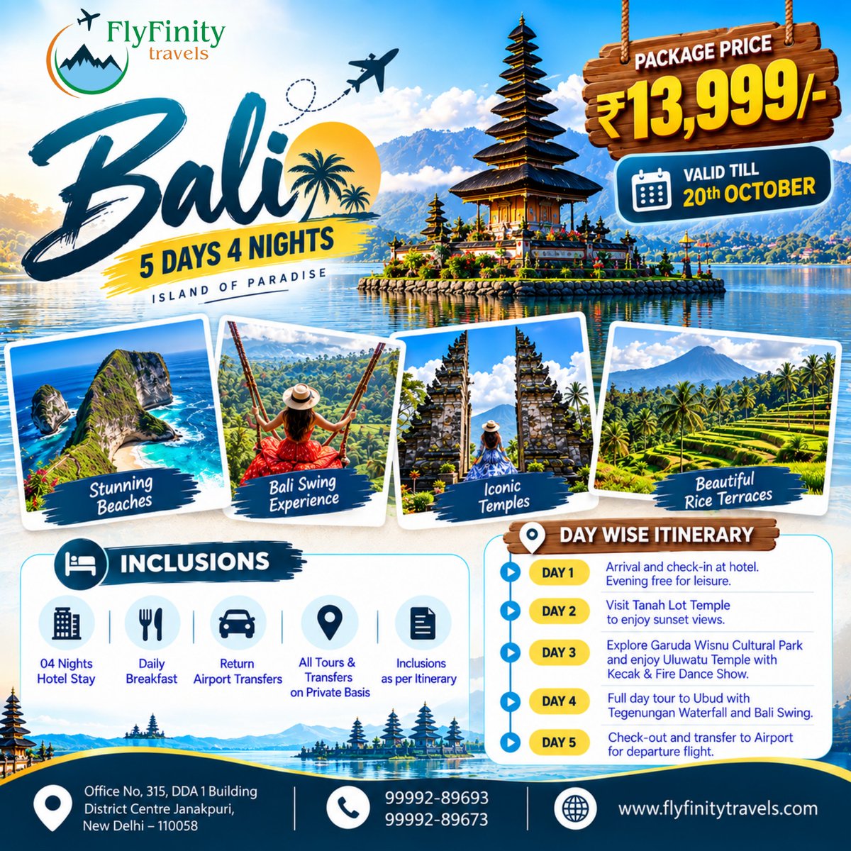 fb_yaprak's tweet photo. Bali is calling. Escape to paradise with our 5 Days/4 Nights Bali package from ₹13, 999. Includes hotel stay, daily breakfast, private tours and airport transfers. Valid till 20 October. Book now: 99992-89693 | 99992-89673 https://t.co/iFVlxXpEpD