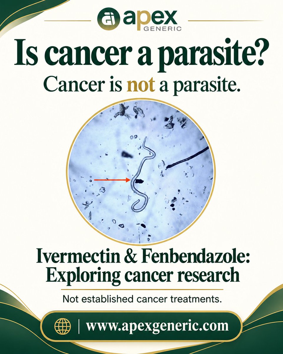 apexgeneric's tweet photo. Curious about antipar@sitic meds and canc€r research? 🔬 Swipe through to explore the science, evidence, and common misconceptions.
Stay curious. Stay informed.
#Iver
#Fenben
#Meben
#HealthEducation
#ApexGeneric https://t.co/QkDWgXIZaN