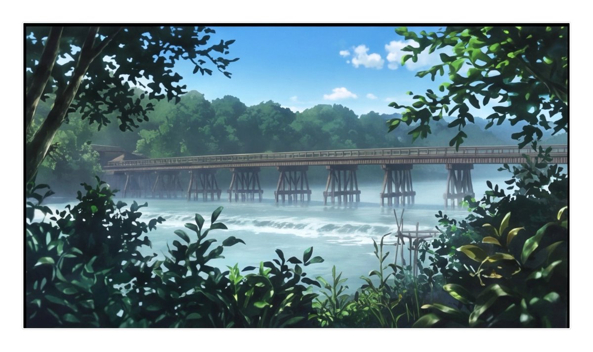 TradingWars2026's tweet photo. Shimanto River - Real world subject Animation  

Named one of the "Three Free-Flowing Rivers in Japan" - here, Ren rediscovers his spark.  

Stills from ep1 storyboard https://t.co/5gX6x0JpNc