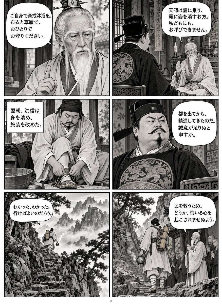 kekoyana's tweet photo. ChatGPT dotsで水滸伝のマンガを書かせてみてる。なんか淡々としていてマンガ北宋の歴史みたいなノリ https://t.co/ekAARskkcE
