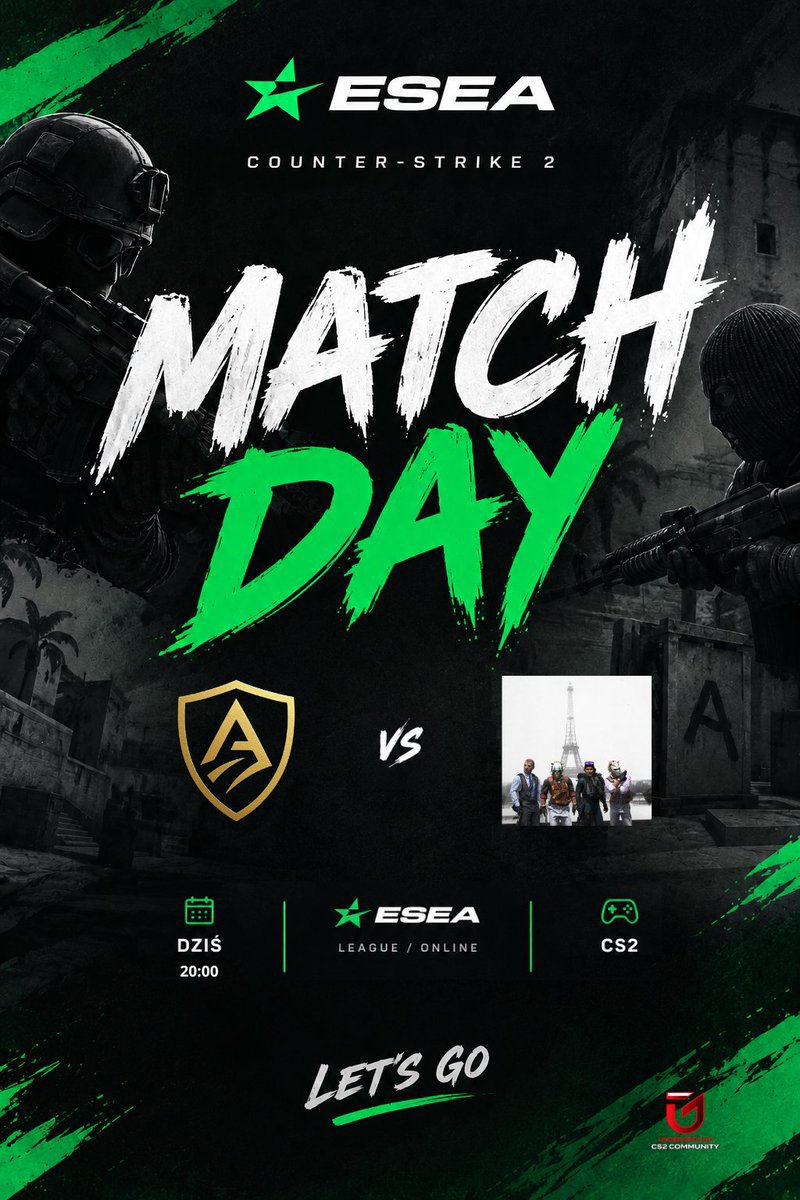 EsportAesthetic's tweet photo. 💛🖤MATCH DAY💛🖤
No to co zaczynamy! Pierwszy mecz w lidzie ESEA open10 już dzis!🔥

🆚Fraggers in Paris
🕐20:00

Lecimy po złoto!🥇
@PODZIEMIECS2 @ESEA https://t.co/wnvrc9Fkb7