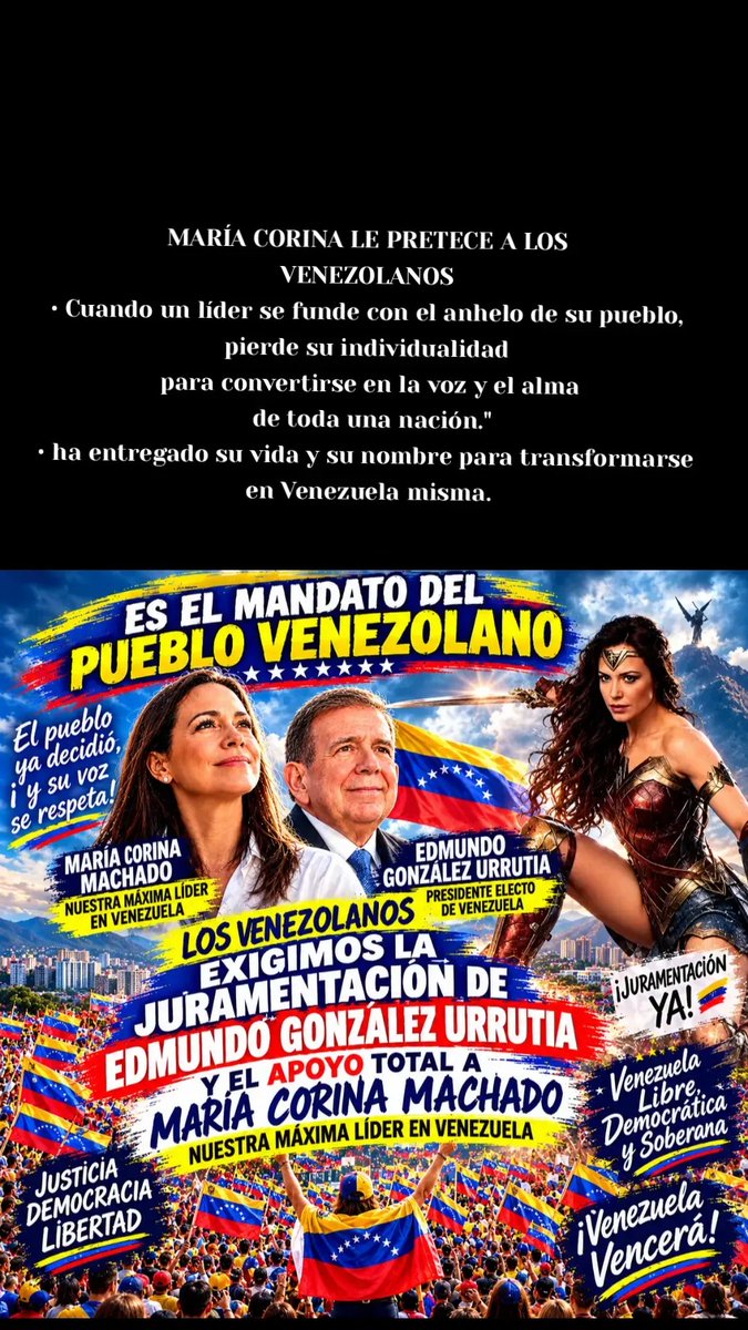 libre42693's tweet photo. @NTN24ve MARÍA CORINA LE PERTENECE AL PUEBLO VENEZOLANO https://t.co/6DxqNpmjzy