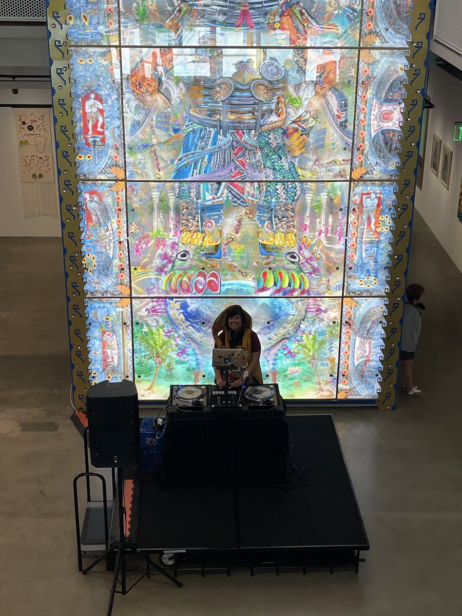 DJZibaZ's tweet photo. DJing by some beautiful art at The Cheech today for IE Zine Fest! https://t.co/kJ28JSu4NJ