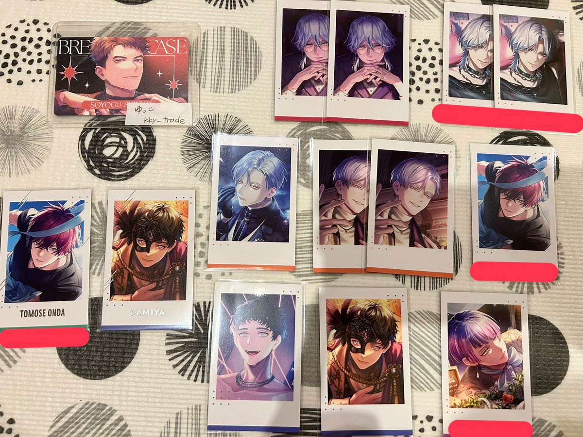 kky_trade's tweet photo. 【交換】ブレイクマイケース　ブレマイ　トレーディングフォト風カード

譲)画像1枚目
求)画像2枚目　新開、相沢

※箔押し(レア)同士の交換
※赤ラインは相沢との交換
※求はなるべく同数にしたいためお返事お待ち頂ける方
※他募集ポストと纏めて交換歓迎
※局留め対応不可

お気軽にお声掛け下さい https://t.co/rPNqbX7In9