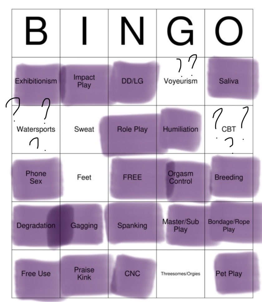 Ty_____r's tweet photo. Did some sub/kink bingos if y’all are curious >_< (I kinda AM into breeding and creampie but- I can’t afford to be honestly) https://t.co/02iSs7mBX5