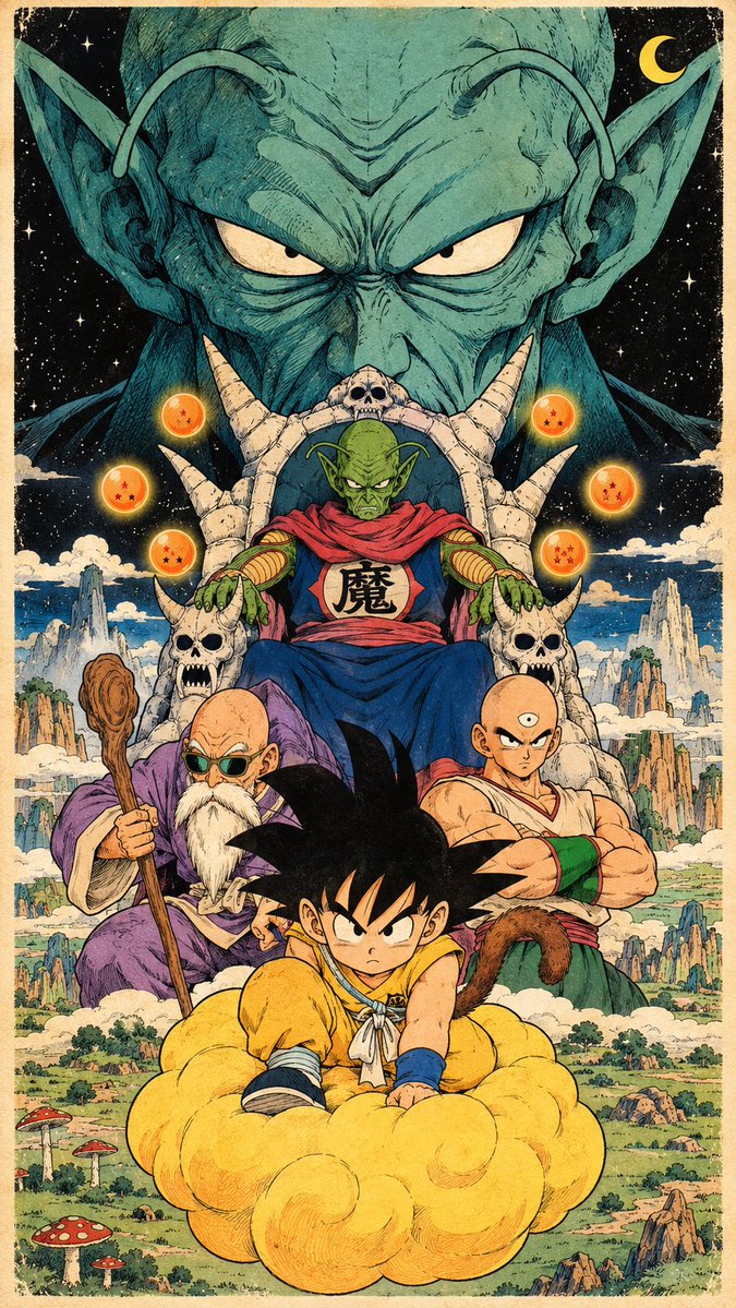 GuruWallpaper1's tweet photo. A kid. A cloud. A Demon King. 🐉🔥 https://t.co/ZCT5DcAhBd