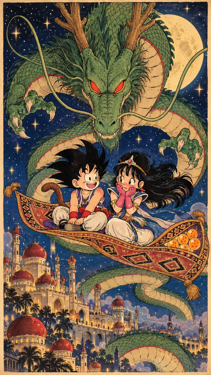 GuruWallpaper1's tweet photo. A kid. A cloud. A Demon King. 🐉🔥 https://t.co/ZCT5DcAhBd