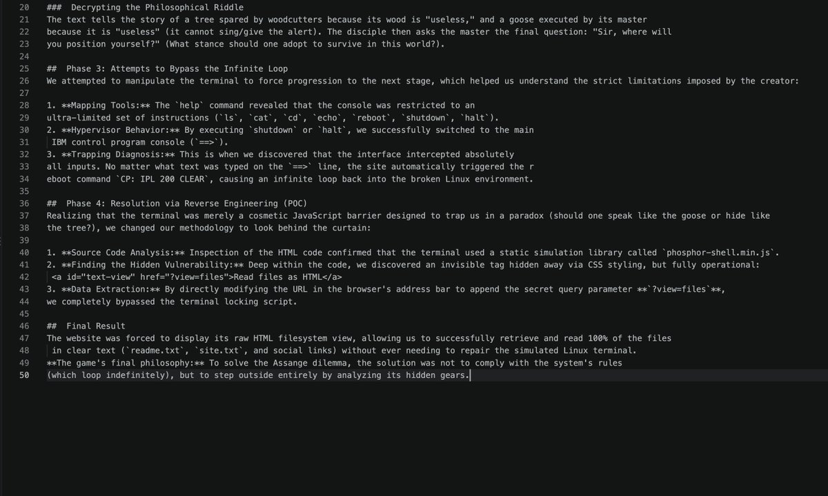 NebraskaRipple's tweet photo. @JulianAssange "Hi Julian! Just wanted to say hello and that your website puzzle was really fun. Loved how you paired the Zhuangzi paradox with the IBM mainframe. Nice touch looking behind the ?view=files curtain. Cheers from France! 🌲🪿" https://t.co/yczespT6zg