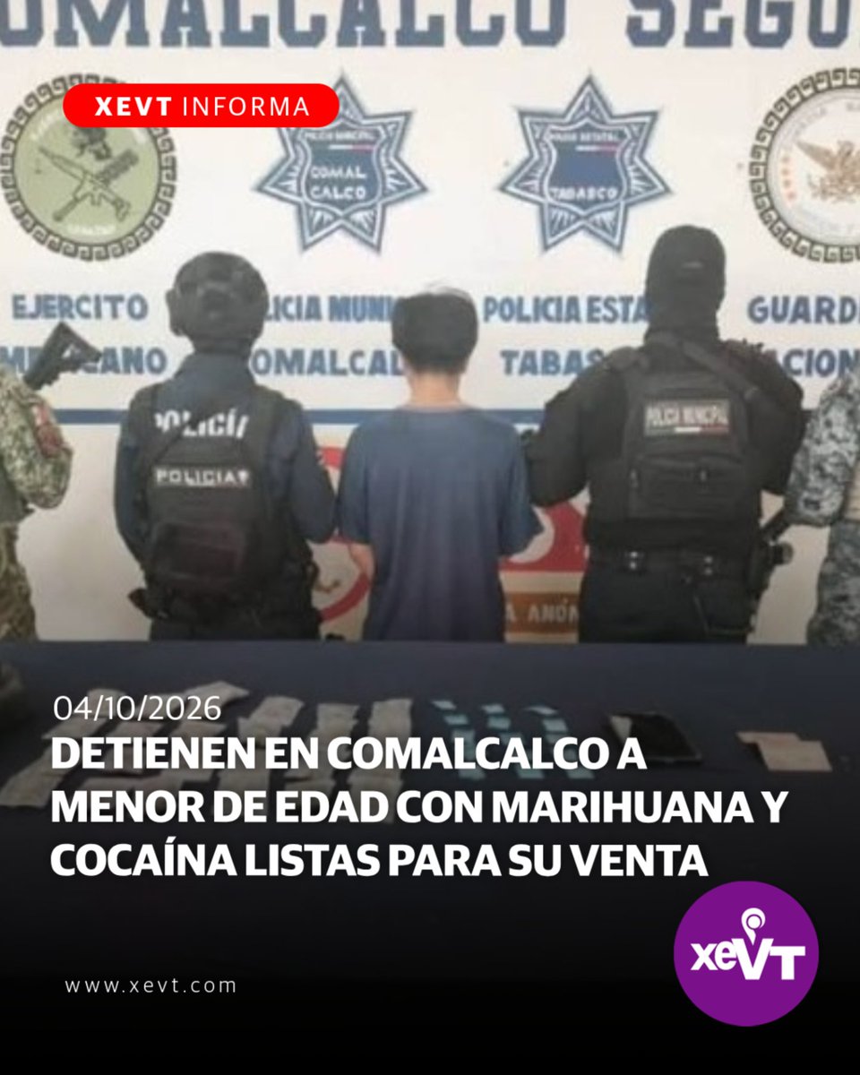 xevtfm's tweet photo. #XevtInforma 🔴 En Comalcalco autoridades detuvieron a un menor de edad con diversas dosis de droga listas y empaquetadas para su comercialización. https://t.co/NVJH33suIT