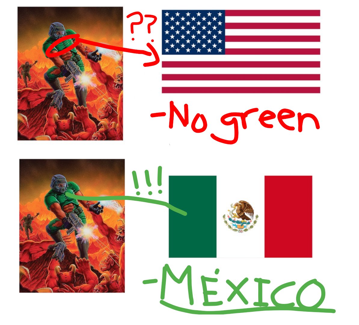 IMX_doomer's tweet photo. Doomguy is mexican. Sorry guys, I don't make the rules 🤷‍♂️ https://t.co/CUMBK0VZRl