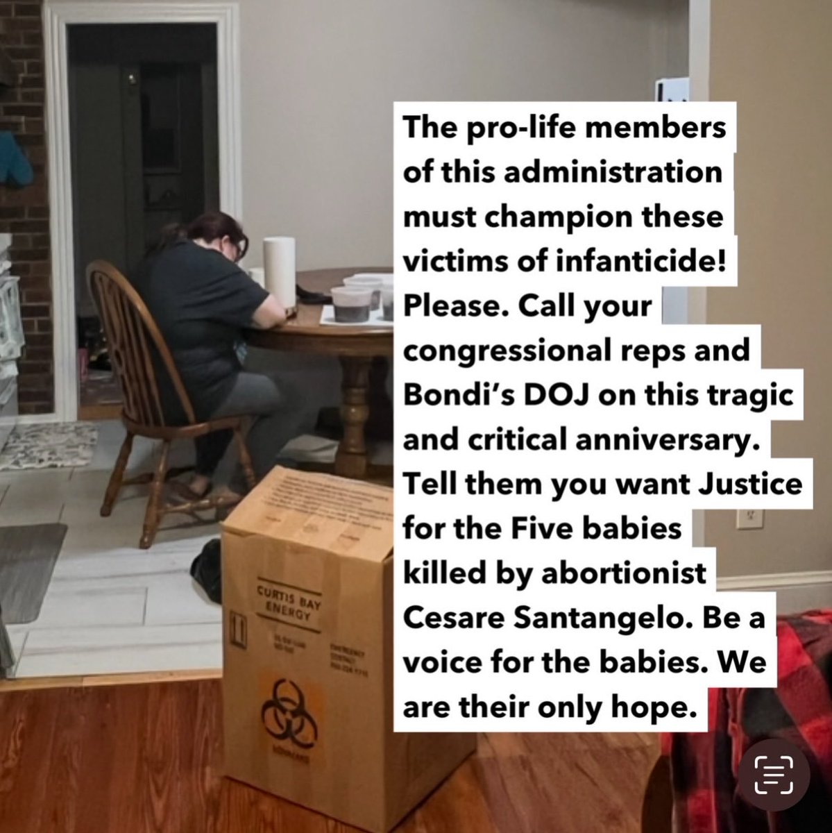 PAAUNOW's tweet photo. Also pictured is one of the babies found in that box who activists named Harriett. 

Thank you to the many activists who protested Curtis Bay &amp; their agenda. We must continue to fight for justice.

Visit https://t.co/064sXYbuKo for more information about this horrific discovery. https://t.co/g2LBFagTiC