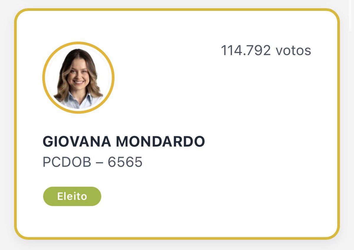 MondardoGiovana's tweet photo. Oi, fui eleita deputada federal ❤️ https://t.co/arq37ywVDR