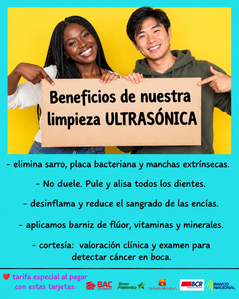 DentalParis's tweet photo. • Lunes a sábado: 7am a 9pm
• Parqueo cerrado, gratuito y privado.

☎️ 2283 9738 
📱WhatsApp https://t.co/CEE1BvM9Z0

#costarica #puravida •••  #LaSele #BryanRuiz #PilarCisneros https://t.co/2SmaRSNQLr